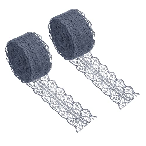 PATIKIL 1.2" Breite 11 Yards Spitzenband 2Pack Nähen Spitzenrolle Geschenk Paket Muster Verpackung für Party Haus Verzierung Kleid Handwerk Grau von PATIKIL