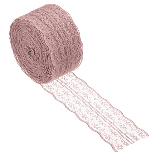 PATIKIL 1.8" Breite 25 Yards Spitzenband Nähen Spitzenrolle Geschenk Paket Muster Verpackung für Party Haus Verzierung Kleid Handwerk Mauve von PATIKIL