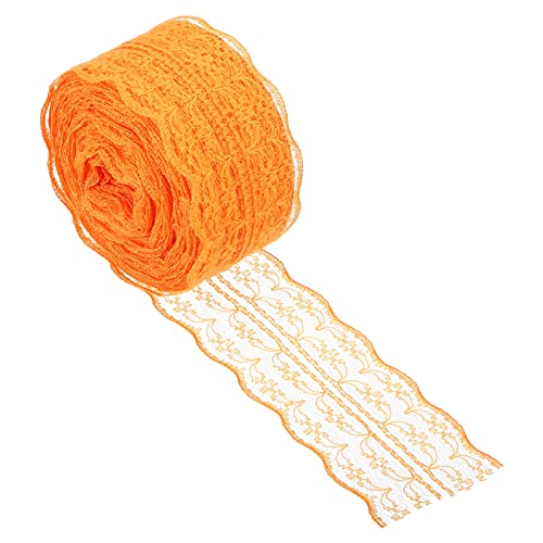 PATIKIL 1.8" Breite 25 Yards Spitzenband Nähen Spitzenrolle Geschenk Paket Muster Verpackung für Party Haus Verzierung Kleid Handwerk Orange von PATIKIL