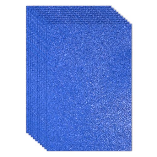 PATIKIL 10 Blätter 2mm Glitzer-Schaumstoffplatte, 16" x 12" DunkelBlau Glitzer EVA-Papier von PATIKIL