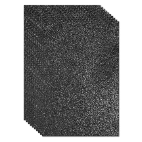 PATIKIL 10 Blätter 2mm Glitzer-Schaumstoffplatte, 16" x 12" Schwarz Glitzer EVA Papier von PATIKIL