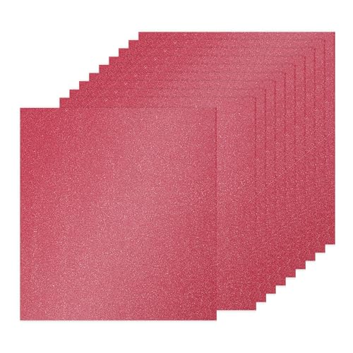 PATIKIL 10 Blatt Kartonpapier Quadratisch 250g - 30,5 x 30,5 cm - Dickes Bastelkarton zum Basteln Hochzeit Karton Glitzer Papier Stanzen DIY Deko Bastelpapier Bedruckbar, Dunkelrot von PATIKIL