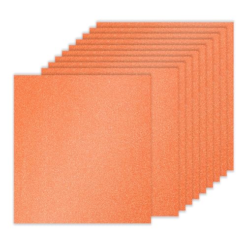 PATIKIL 10 Blätter Orange Glitter-Kartonpapier, 12 x 12 Zoll 250gsm Quadratisches Premium-Glitzerpapier für Scrapbook-Kartenherstellung DIY-Kunstprojekte Hochzeitsfeier von PATIKIL