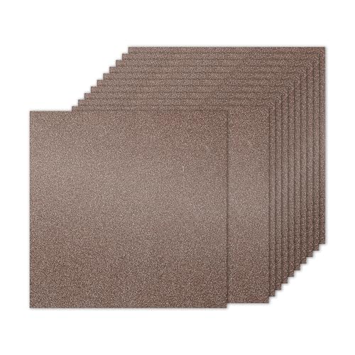 PATIKIL 10 Blatt Kartonpapier Quadratisch 250g - 30,5 x 30,5 cm - Dickes Bastelkarton zum Basteln Hochzeit Karton Glitzer Papier Stanzen DIY Deko Bastelpapier Bedruckbar, Braun von PATIKIL