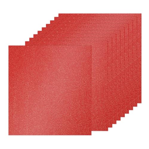 PATIKIL 10 Blatt Kartonpapier Quadratisch 250g - 30,5 x 30,5 cm - Dickes Bastelkarton zum Basteln Hochzeit Karton Glitzer Papier Stanzen DIY Deko Bastelpapier Bedruckbar, Leuchtendes Rot von PATIKIL