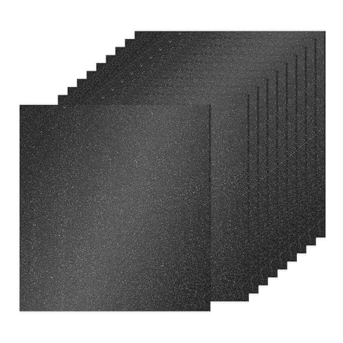 PATIKIL 10 Blatt Kartonpapier Quadratisch 250g - 30,5 x 30,5 cm - Dickes Bastelkarton zum Basteln Hochzeit Karton Glitzer Papier Stanzen DIY Deko Bastelpapier Bedruckbar, Schwarz von PATIKIL