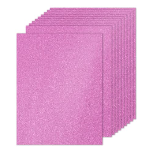 PATIKIL 10 Blatt dunkelrosa Glitzer-Kartonpapier, 21,6 x 27,9 cm, 250 g/m², quadratisch, hochwertiges glitzerndes Papier, Bastelkartonpapier für Scrapbooking, Kartenherstellung, DIY-Kunstprojekte, von PATIKIL