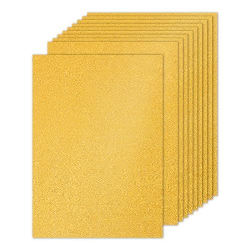 PATIKIL 10 Blatt goldenes Glitzer-Kartonpapier, A4, 250 g/m², quadratisch, hochwertiges glitzerndes Papier, Bastelpapier, für Scrapbooking, Kartenherstellung, Bastelarbeiten, Kunstprojekte, Hochzeit, von PATIKIL