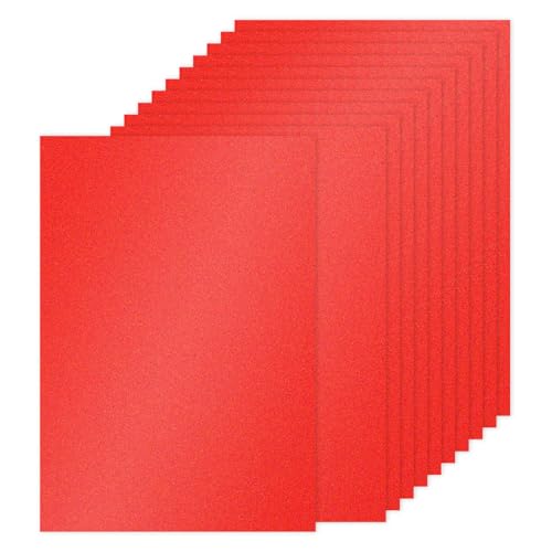 PATIKIL 10 Blatt rotes Glitzer-Kartonpapier, 21,6 x 27,9 cm, 250 g/m², quadratisch, hochwertiges glitzerndes Papier, Bastelkartonpapier für Scrapbooking, Kartenherstellung, DIY-Kunstprojekte, von PATIKIL