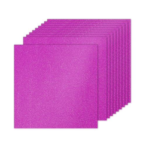 PATIKIL 10 Blatt violettes Glitzer-Kartonpapier, 25,4 x 25,4 cm, 250 g/m², quadratisch, hochwertiges glitzerndes Papier, Bastelkartonpapier für Sammelalben, Kartenherstellung, DIY-Kunstprojekte, von PATIKIL