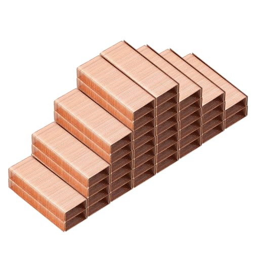 PATIKIL #10 Standard Heftklammern, 10er Pack 10000 Stück 3/16" Beinlänge Flachklammer Meißelspitze Heftklammern Jam-Free für Schreibtischhefter Büro Desktop Home Zubehör, Roségold von PATIKIL