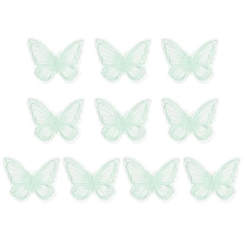 PATIKIL 10 Stück Stickerei Spitze Schmetterling Applikation, 5,1 x 6,1 cm Schmetterling zum Aufbügeln mit doppellagiger Organza-Applikationen für Kleidung, Hochzeitskleider, DIY, Kleidung, Handwerk, von PATIKIL