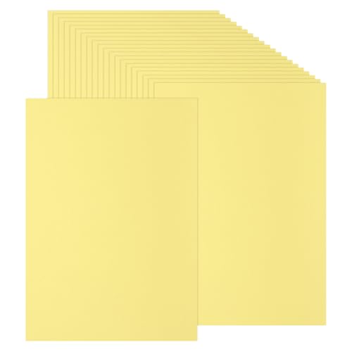 PATIKIL 100 Blatt farbiges Kartonpapier, A4-Größe, 230 g/m², dicker Karton, bedrucktes farbiges Papier für Bastelarbeiten, Scrapbooking, Kartenherstellung, Party-Dekorationen, Hellgelb von PATIKIL