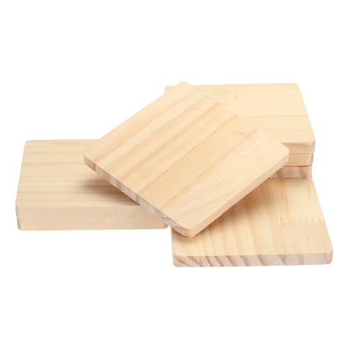 PATIKIL 102x102mm Unvollendete Holzuntersetzer, 8er Pack Quadratische Holzuntersetzer Leere Holzstücke Holzscheiben für Basteln Malen DIY Gravur Holz von PATIKIL