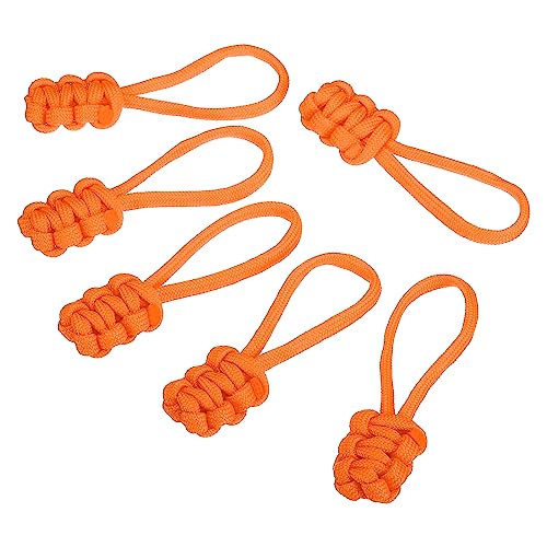 PATIKIL 10Pack Reißverschlusszüge Ersatz Erweiterungskabel Handgriff Befestigung Zuglasche Verlängerer Fixierer Schieber Kopf Reparatur Kit für Gepäck Rucksack Jacke Orange von PATIKIL