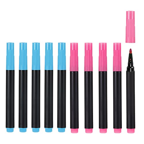 PATIKIL 10Pack Trockene Radierung Marker Schreibgeräte Himmel Blau+Rosa Tinte Feinspitze Niedrig Geruch Wandtafel für Büro Hause Klassenraum Schwarz von PATIKIL