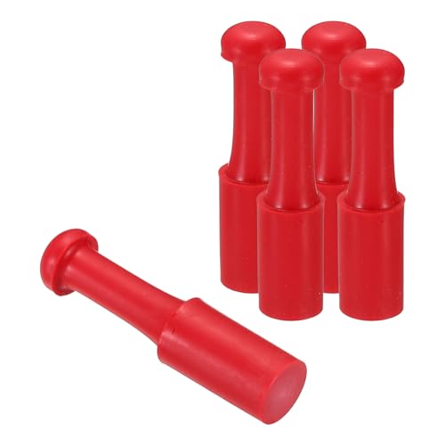 PATIKIL 10mm Stempelgummi-Rundgriff, 5er-Pack Gummiknöpfe Stempelhalter für Stempelherstellung DIY Basteln Scrapbooking, Rot von PATIKIL