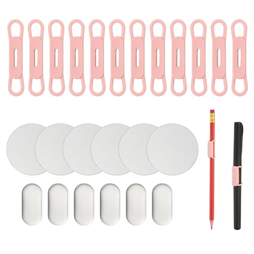 PATIKIL 12 Stück Magnetischer Stifthalter, Silikon Flexibler Stifthalter Verstellbarer Organizer Clip mit 6 Metallplatten für Kühlschrank Whiteboards Schreibtisch Klemmbrett, Pink PATIKIL 12 Stück Magnetischer Stifthalter, Silikon Flexibler Stifthalter Verstellbarer Organizer Clip mit 6 Metallplatten für Kühlschrank Whiteboards Schreibtisch Klemmbrett, Pink von PATIKIL