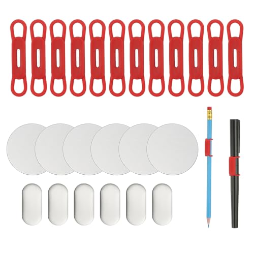 PATIKIL 12 Stück Magnetischer Stifthalter, Silikon Flexibler Stifthalter Verstellbarer Organizer Clip mit 6 Metallplatten für Kühlschrank Whiteboards Schreibtisch Klemmbrett, Rot PATIKIL 12 Stück Magnetischer Stifthalter, Silikon Flexibler Stifthalter Verstellbarer Organizer Clip mit 6 Metallplatten für Kühlschrank Whiteboards Schreibtisch Klemmbrett, Rot von PATIKIL
