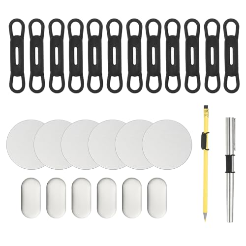 PATIKIL 12 Stück Magnetischer Stifthalter, Silikon Flexibler Stifthalter Verstellbarer Organizer Clip mit 6 Metallplatten für Kühlschrank Whiteboards Schreibtisch Klemmbrett, Schwarz PATIKIL 12 Stück Magnetischer Stifthalter, Silikon Flexibler Stifthalter Verstellbarer Organizer Clip mit 6 Metallplatten für Kühlschrank Whiteboards Schreibtisch Klemmbrett, Schwarz von PATIKIL