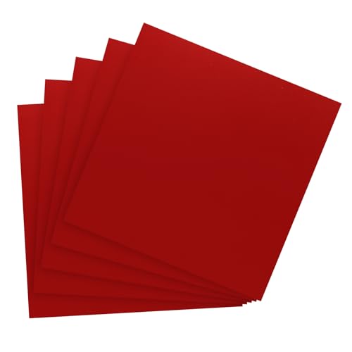 PATIKIL 12"x12" Metallische Spiegelkartonplatten, 30er Packung Rotes Kartonfolie Reflektierende Blätter 250g/m² für Scrapbook Poster DIY Bastelarbeiten Einladungskarten von PATIKIL