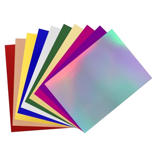 PATIKIL 12"x8.5" Metallische Spiegelkarton-Bögen, 10er Packung in 10 Farben, 250g/m², für Scrapbooking, Poster, DIY-Bastelprojekte, Einladungskarten von PATIKIL