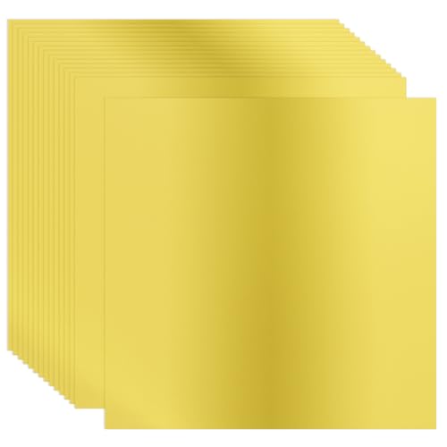 PATIKIL 12x12 Zoll Metallic-Kartonpapier, 15 Stück 250GSM Folie Spiegel Finish Kartonbogen für Basteln Hochzeitsdekoration Einladungen Kunst DIY, Hellgold von PATIKIL