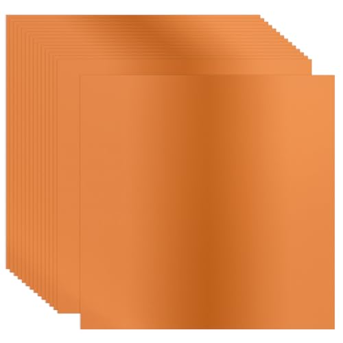 PATIKIL 12x12 Zoll Metallic-Kartonpapier, 15 Stück 250GSM Folie Spiegel Finish Kartonplatte Blatt für Basteln Hochzeit Dekoration Einladungen Kunst DIY, Orange von PATIKIL