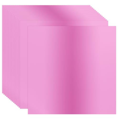 PATIKIL 12x12 Zoll Metallic-Kartonpapier, 15 Stück 250GSM Folien-Spiegel-Finish-Kartonbogen für Bastelarbeiten Hochzeitsdekoration Einladungen Kunst DIY, Pink von PATIKIL