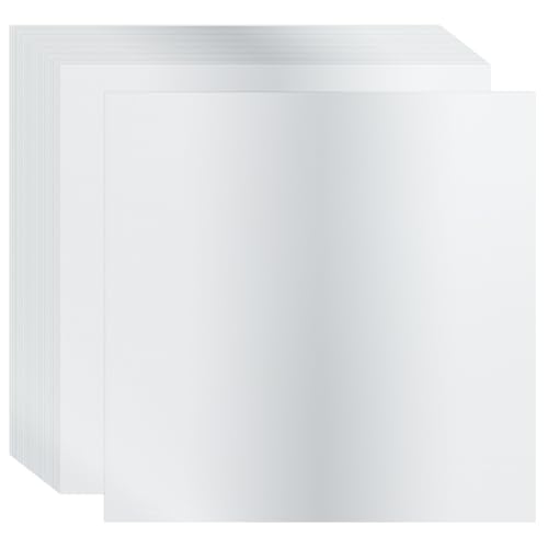 PATIKIL 12x12 Zoll Metallic-Kartonpapier, 30 Stück 250GSM Folien-Spiegel-Finish-Kartonplatte für Basteln Hochzeitsdekoration Einladungen Kunst DIY, Silber von PATIKIL