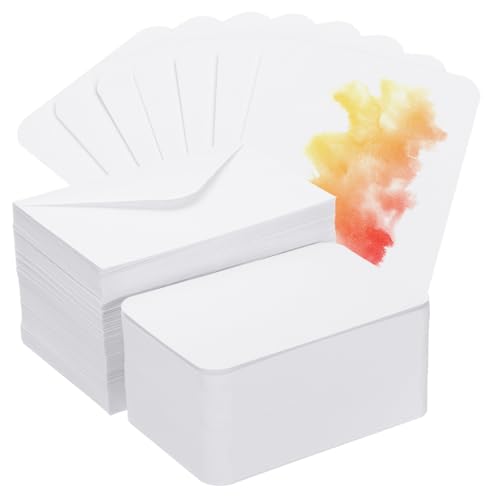 PATIKIL 150 Sets reine Baumwoll Aquarellpapier 140lb/300 g/m² Postkarten Blanko mit abgerundeten Ecken und Umschlägen für Kunstmalerei Kreative Dankesnotizen, 101x152 mm PATIKIL 150 Sets reine Baumwoll Aquarellpapier 140lb/300 g/m² Postkarten Blanko mit abgerundeten Ecken und Umschlägen für Kunstmalerei Kreative Dankesnotizen, 101x152 mm von PATIKIL
