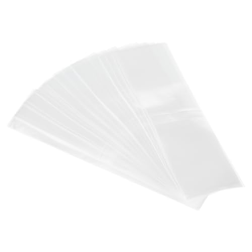 PATIKIL 175x28mm PVC Perforierte Schrumpfbänder, 500 Stück Schrumpffolie für Flaschen, Gläser, Dosen und Dosen passend für Kappe mit Durchmesser 3,98 bis 4,21", Transparent von PATIKIL