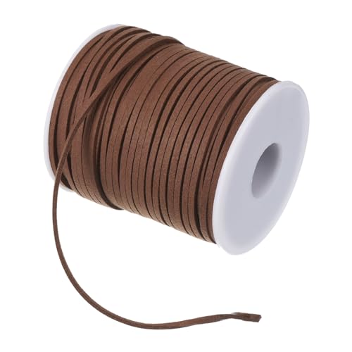 PATIKIL 2,65mm x 45m Wildlederband, Lederband Kette Farbe Bastelschnur Wildleder Spitze Kordel Band Schnur für Armbänder für Blumenbündel Band Verpackung Schmuck Halsketten, Braun von PATIKIL