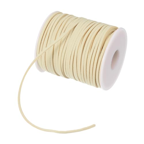 PATIKIL 2,65mm x 45m Wildlederband, Lederband Kette Farbe Bastelschnur Wildleder Spitze Kordel Band Schnur für Armbänder für Blumenbündel Band Verpackung Schmuck Halsketten, Creme von PATIKIL