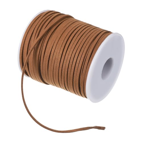 PATIKIL 2,65mm x 45m Wildlederband, Lederband Kette Farbe Bastelschnur Wildleder Spitze Kordel Band Schnur für Armbänder für Blumenbündel Band Verpackung Schmuck Halsketten, Dunkelbraun von PATIKIL