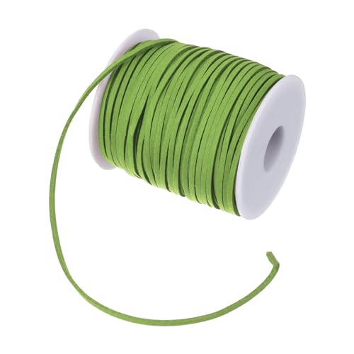 PATIKIL 2,65mm x 45m Wildlederband, Lederband Kette Farbe Bastelschnur Wildleder Spitze Kordel Band Schnur für Armbänder für Blumenbündel Band Verpackung Schmuck Halsketten, Grün von PATIKIL