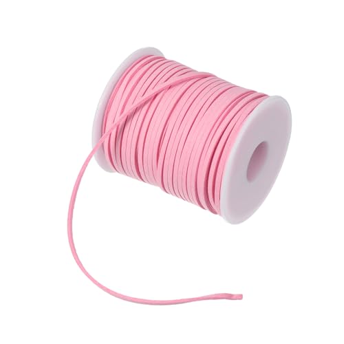 PATIKIL 2,65mm x 45m Wildlederband, Lederband Kette Farbe Bastelschnur Wildleder Spitze Kordel Band Schnur für Armbänder für Blumenbündel Band Verpackung Schmuck Halsketten, Hell-Pink von PATIKIL