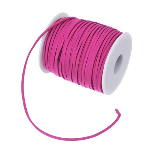 PATIKIL 2,65mm x 45m Wildlederband, Lederband Kette Farbe Bastelschnur Wildleder Spitze Kordel Band Schnur für Armbänder für Blumenbündel Band Verpackung Schmuck Halsketten, Himbeerrot von PATIKIL