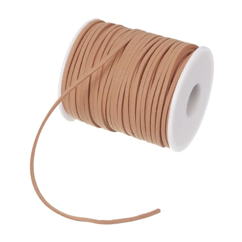 PATIKIL 2,65mm x 45m Wildlederband, Lederband Kette Farbe Bastelschnur Wildleder Spitze Kordel Band Schnur für Armbänder für Blumenbündel Band Verpackung Schmuck Halsketten, Khaki von PATIKIL