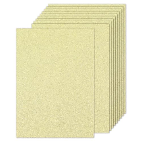 PATIKIL 20 Blatt Kartonpapier A4 250g - 21 x 29,7 cm - DIN Format Dickes Bastelkarton zum Basteln Hochzeit Karton Glitzer Papier Stanzen DIY Deko Bastelpapier Bedruckbar, Helles Gold von PATIKIL