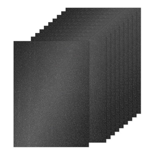 PATIKIL 20 Blätter Schwarzes Glitzer-Kartonpapier, A4 (8,3x11,7 Zoll) 250gsm Premium Funkelndes Papier Bastelkartonpapier für Scrapbook Kartenherstellung DIY Kunstprojekte Hochzeitsfeier von PATIKIL