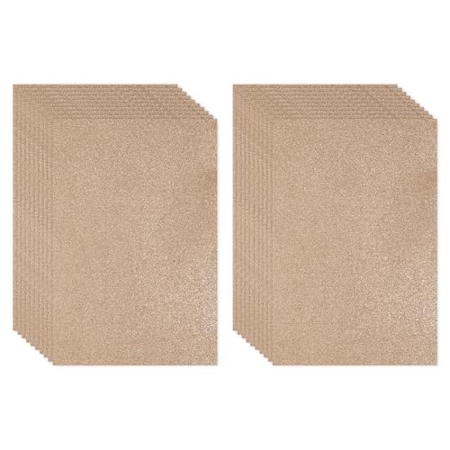 PATIKIL 20 Blatt 2 mm Glitzer-Schaumstoffplatte, 40,6 x 30,5 cm, braunes glitzerndes EVA-Papier von PATIKIL