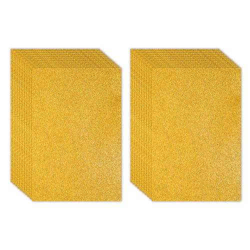 PATIKIL 20 Blatt 2 mm Glitzer-Schaumstoffplatte, 40,6 x 30,5 cm, goldfarbenes Glitzer-EVA-Papier von PATIKIL