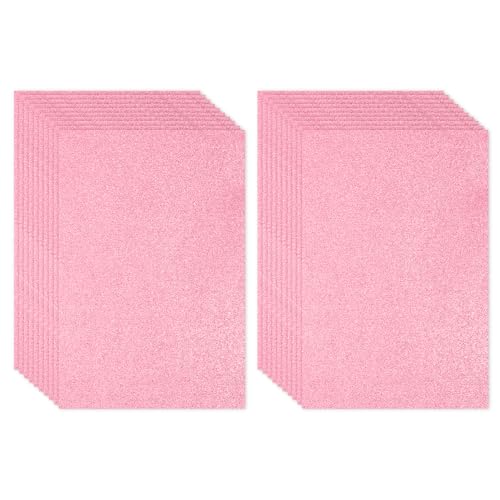 PATIKIL 20 Blatt 2 mm Glitzer-Schaumstoffplatte, 40,6 x 30,5 cm, rosa glitzerndes EVA-Papier von PATIKIL