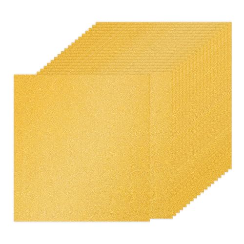 PATIKIL 20 Blatt Gold Glitter Cardstock Papier, 12 x 12 Zoll 250gsm Quadratisches Premium Funkelndes Papier Bastelkarton Papier für Scrapbook Kartenherstellung von PATIKIL