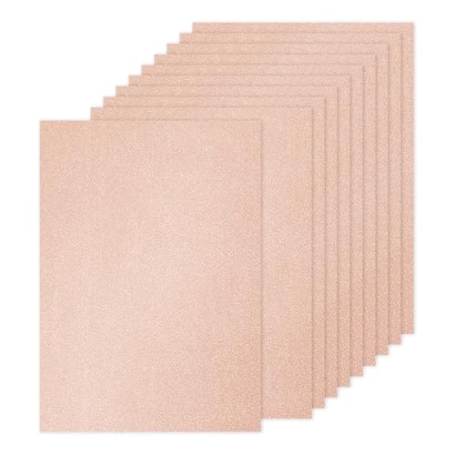 PATIKIL 20 Blatt Kartonpapier A4 250g - 21 x 29,7 cm - DIN Format Dickes Bastelkarton zum Basteln Hochzeit Karton Glitzer Papier Stanzen DIY Deko Bastelpapier Bedruckbar, Rosagold von PATIKIL