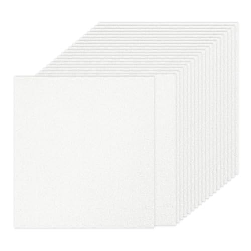 PATIKIL 20 Blatt Kartonpapier Quadratisch 250g - 30,5 x 30,5 cm - Dickes Bastelkarton zum Basteln Hochzeit Karton Glitzer Papier Stanzen DIY Deko Bastelpapier Bedruckbar, Weiß von PATIKIL