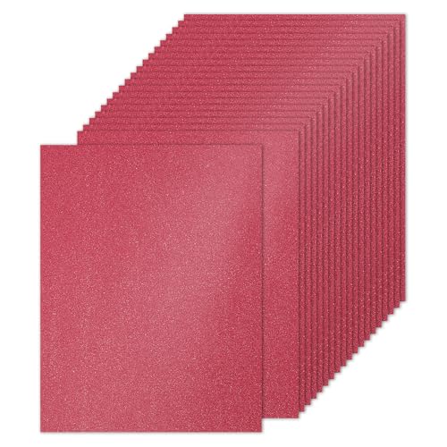 PATIKIL 20 Blatt dunkelrotes Glitzer-Kartonpapier, 21,6 x 27,9 cm, 250 g/m², quadratisch, hochwertiges glitzerndes Papier, Bastelkartonpapier für Scrapbooking, Kartenherstellung, DIY-Kunstprojekte, von PATIKIL