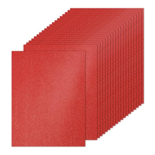 PATIKIL 20 Blatt leuchtend rotes Glitzer-Kartonpapier, 21,6 x 27,9 cm, 250 g/m², quadratisch, hochwertiges glitzerndes Papier, Bastelkartonpapier für Scrapbooking, Kartenherstellung, DIY, von PATIKIL