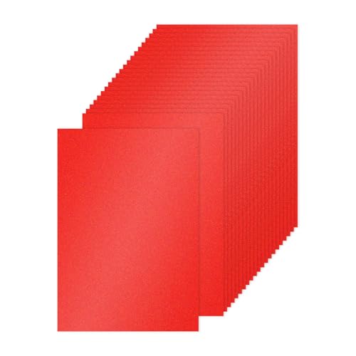 PATIKIL 20 Blatt rotes Glitzer-Kartonpapier, 21,6 x 27,9 cm, 250 g/m², quadratisch, hochwertiges glitzerndes Papier, Bastelkartonpapier für Scrapbooking, Kartenherstellung, DIY-Kunstprojekte, von PATIKIL